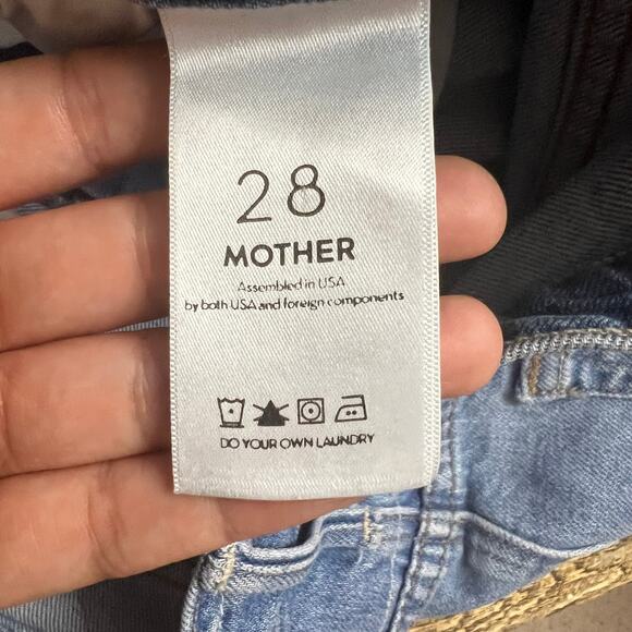 Mother Superior The Vagabond Mini Fray Denim Skirt Destroyed Bills Sz 28 - Picture 5 of 10
